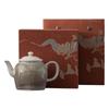 Tetera de Cerámica Estilo Chino Zhini Lai Cai con Lavado de Tinta para Uso Doméstico, Tetera Individual Vintage del Juego de Té Kung Fu como Recuerdo