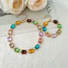 Collar de diamantes de colores nuevo de primavera y verano para mujer, cadena para el cuello de diseño de nicho de alta calidad, todo a juego, exquisita cadena de clavícula de dopamina