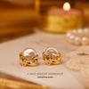 Aretes de tuerca de plata 925 de alta calidad para mujer, aretes retro simples de temperamento de alta calidad, aretes de perlas barrocas tipo botón