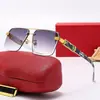 Gafas de Sol sin Marco con Borde Cortado y Patillas Florales, Protección Solar, Protección UV, Gafas para Conducir, Gafas de Sol Modernas y Versátiles