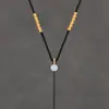 Colar com pingente banhado a ouro feito à mão com fio fino para mulheres, adequado para pingentes de jade ou Buda
