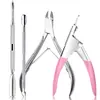 Meitao - Juego de dos piezas de cortador de piel muerta de acero inoxidable, alicates de manicura de punta de pollo, alicates de belleza para el cuidado de la manicura, cortador de manicura de doble cabeza, limpieza
