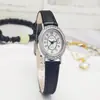 Popular Nuevo Reloj de Mujer con Diamantes en Cinturón Ovalado Esfera Pequeña Retro Exquisito Reloj de Mujer de Alta Gama Reloj de Cuarzo