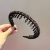 Faixa de Cabelo Estilo Coreano Levemente Luxuosa Brilhante com Cabeça de Caveira Doce Acessório de Cabelo Antiderrapante para Franja Fugitiva Coreano/Japonês