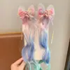 Tranças com Laço Destacado para Cabelo Infantil, Presilhas Coloridas Trançadas para Meninas, Acessórios de Cabelo em Degradê Estilo Novo 2025 para Menininhas