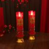 Vela de flores para cámara nupcial de boda al por mayor, vela grande roja de doble felicidad con dragón y fénix, caja de velas de 3 días