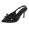 Zapatos de tacón Baotou, nueva colección primavera/otoño 2026, punta fina, diseño de lazo, elegantes y con estilo, zapatos de salón destalonados para mujer
