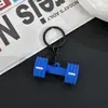 Série Fitness Chaveiro de Borracha Macia Alto Valor de Cor Pingente de Barra Haltere Bolsa Pendurada Joia Acessórios para Presente