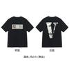 Nueva Camiseta VLONE JERRY Big V Humo Reflectante Holgada de Manga Corta Flor de Cerezo para Hombres y Mujeres Camiseta de Pareja Marca Callejera Verano