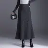 Elegante falda de línea A para mujer, nueva colección otoño 2026, sarga retro con dobladillo ancho, falda larga moderna y versátil, a la moda