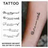 Temu Popular Inglês Artístico Lettering Tatuagem de Ervas Adesivos Impermeável Longa Duração Combinação Flor Texto Moda Criativa Tatuagem de Braço