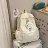 Mochila Roxo Taro com Bolinhas por Toda Parte, Mochila Suave Estilo Ins, Mochila Escolar para Alunos do Ensino Fundamental, Mochila Versátil para Alunas do Ensino Médio
