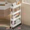 Estante de almacenamiento para baño, estante de almacenamiento para huecos detrás de la puerta, estante de almacenamiento ultradelgado, estante organizador multicapa para el baño, carrito pequeño