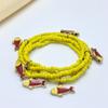 Cadena Corporal Transfronteriza Europea y Americana con Cuentas de Vidrio, Cadena de Cintura de Joyería Hecha a Mano Elástica con Accesorios de Colgante de Pez Mano Mágica a la Moda