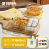 Lonchera de Vidrio Xilekou, Apta para Microondas, Lonchera de Vidrio de Borosilicato de Grado Alimenticio para Trabajadores de Oficina