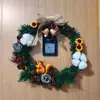 Kit de Manualidades Navideñas Estilo Rústico Americano, incluye materiales para hacer coronas, adecuado para jardines de infancia, floristerías y decoraciones de puertas interiores