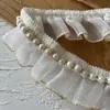 Accesorios con Adorno de Encaje Materiales DIY Decoración Ropa de Muñeca Cinta Volantes Pliegues Soporte Hecho a Mano Abanico