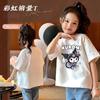 Camiseta de manga curta de algodão com ombro de fora para meninas, roupas de verão para bebês e crianças, camiseta e top para meninas