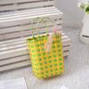 Bolsa Tejida de Colores, Cesta Pequeña, Bolsa de Plástico Pe, Tejido de Empalme Moderno y de Moda, Cesta de Verduras de Gran Capacidad, Bolsa de Playa