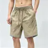 Shorts Patchwork Xadrez Tendência para Homens, Estilo Duas Peças de Verão, Cintura Elástica, Caimento Solto Casual, Shorts Casuais Masculinos de Cinco Pontos Finos