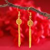 Nuevos Pendientes de Flor de Boda Elegantes Chapados en Oro Arena Vietnamita con Gancho para la Oreja Pendientes de Boda Oro de Imitación