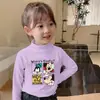 Y2028# camiseta de manga larga versátil de otoño para niñas, nueva camiseta interior, camiseta de manga larga para niñas y niños, chaqueta versión coreana