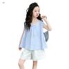 Conjunto de Shorts de Verano para Niñas Chaqueta sin Mangas Pantalones Rectos Pantalones Cortos Chaleco 2025 Ropa Infantil Huzhou Zhili