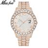 MISSFOX nuevo moda europea impermeable hip hop completo de Diamante Reloj para hombre pulsera explosión venta directa de fábrica
