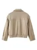 Marca Z, comercio exterior, estilo europeo y americano, ropa de mujer ZA, nueva colección 2026, chaqueta bomber efecto piel