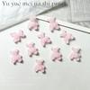 Nuevos accesorios de uñas flocados de color rosa para invierno, conejito luminoso de resina, accesorios para uñas DIY, venta al por mayor mixta