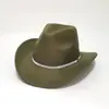 Sombrero de Lana y Mezclilla de Ala Curva Nuevo Transfronterizo Sombrero Decorativo de Diamantes Negros para Halloween Sombrero de Diamantes Brillantes para Fiesta de Carnaval