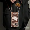 Funda de teléfono de mezclilla vintage con gato, adecuada para Apple 17pm, iPhone 15 con cordón en las cuatro esquinas, 16 caricaturas, 14 cruzada, 18