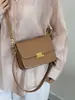 Elegante y estilosa bolsa de axila para mujer de piel genuina, modelo nuevo, bolsa de tofu a la moda y versátil para el trabajo, bolso de hombro y cruzado