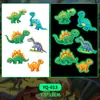 Adesivos de Tatuagem de Dinossauro de Desenho Animado Luminosos para Homens e Mulheres à Prova d'Água e Duradouros Adesivo de Pele Natural para Braço Infantil Brinquedos