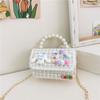 Bolso Nuevo para Niños Bolso de Mano con Perlas Mini Billetera Moda Cadena de Princesa Femenina Bolso Cruzado Pequeño Cuadrado para Niña