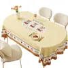 Mantel tipo crema, impermeable y resistente al aceite, tapete de mesa sin lavado, lujo ligero con una sensación de alta gama, forma ovalada, mantel para mesa de centro estilo ins