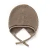 Chapéu de Lã Tricotado em Cashmere Simples Versátil Cor Sólida Outono/Inverno Novo para Mulheres Aba Rebatida Proteção para Orelhas Quente Proteção contra Frio