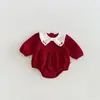 2026 Ropa Roja Nueva para Bebé Niña Romper de Princesa para Bebé Mono para Banquete de Luna Llena Ropa para Gatear Banquete de 100 Días