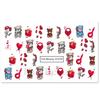 Nuevas pegatinas de uñas transfronterizas serie Día de San Valentín lindo oso amor pequeño contacto calcomanías de uñas con marca de agua al por mayor