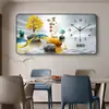Calendário Perpétuo Ano Novo Estilo Novo Pintura Decorativa com Relógio Relógio Eletrônico Relógio de Parede Sem Necessidade de Furar Sala de Estar Relógio Silencioso Pendurado na Parede