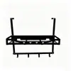 Estante de hierro colgante para puertas de gabinetes, estante de almacenamiento de especias para puertas de gabinetes de cocina con ganchos, estante de condimentos montado en la pared, personalizable