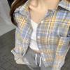 Camisa de Cuadros Casual Francesa Top 2024 para Mujer Nueva Primavera y Otoño Diseño Sensorial Camisa Abrigo