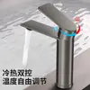 Lavabo de Baño Lavamanos Grifo Caliente y Frío Doble Uso Tocador Doméstico Todo Cobre Antisalpicaduras Agujero Único