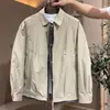 Jaqueta de lapela novo estilo Primavera e Outono, masculina casual xadrez patchwork, visual de duas peças moderno e versátil, estilo coreano, marca da moda