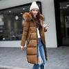 Comércio Exterior Roupas Femininas 2024 Outono e Inverno Novo Algodão Roupa Exterior Longa de Algodão com Capuz Gola Grande de Pelo Roupa Exterior de Algodão Feminina Aliexpress
