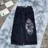 Comercio electrónico transfronterizo 2024 nuevos jeans retro de hip-hop americano holgados para mujer Harajuku de cintura alta Y2K de pierna ancha
