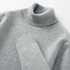 Camisa de punto de cachemira gruesa para hombre, jersey de solapa alta, cálida, holgada, cómoda y agradable para la piel, para otoño e invierno.