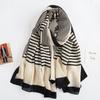 Corea del Sur Dongdaemun Bufanda Explosiva de Algodón y Lino para Mujer Otoño e Invierno Nueva Versátil Cálida Moda Bufanda con Letras Chal Decorativo
