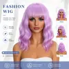 Amazon Temu Perucas Europeias e Americanas para Mulheres Halloween Coloridas Cosplay Cabelo Curto Cacheado Onda d'Água