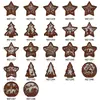 MZ1227-1248 Transfronteiriço; Enfeites de Natal em madeira com luz LED para decoração de mesa festiva
